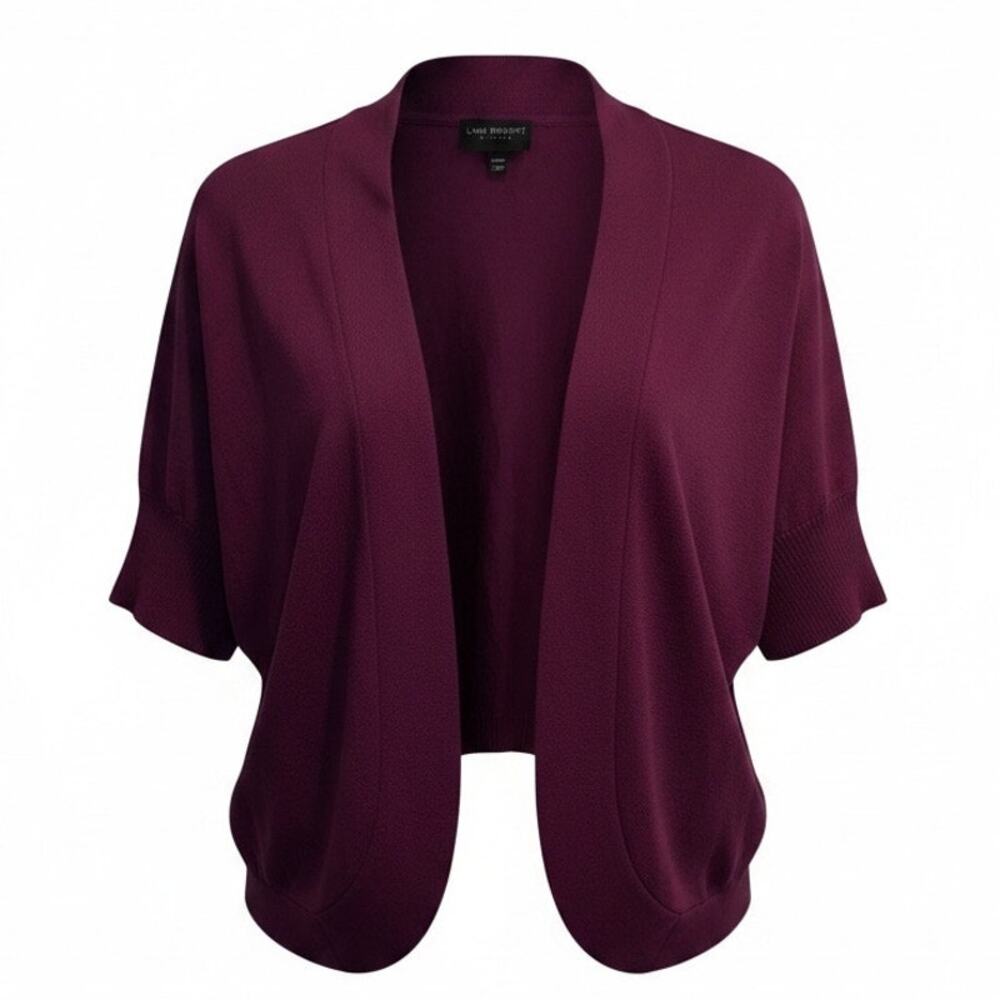 Lane Bryant 18/20 Purple 100% Cotton Open Front Bolero Cardigan Plus Size